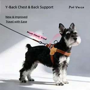 Pet Verse No-Pull Y-Back Dog Harness Set with Reflective Rope Leash – Adjustable Chest & Back Support Vest for Small & Medium Dogs