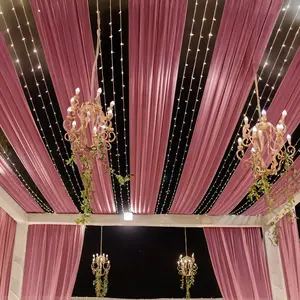 Mauve Cinnamon Rose Sheer Backdrop Drape – 5ftx32ft Wedding Arch & Ceiling Decor Panel, Wrinkle Free with Soft Shimmer