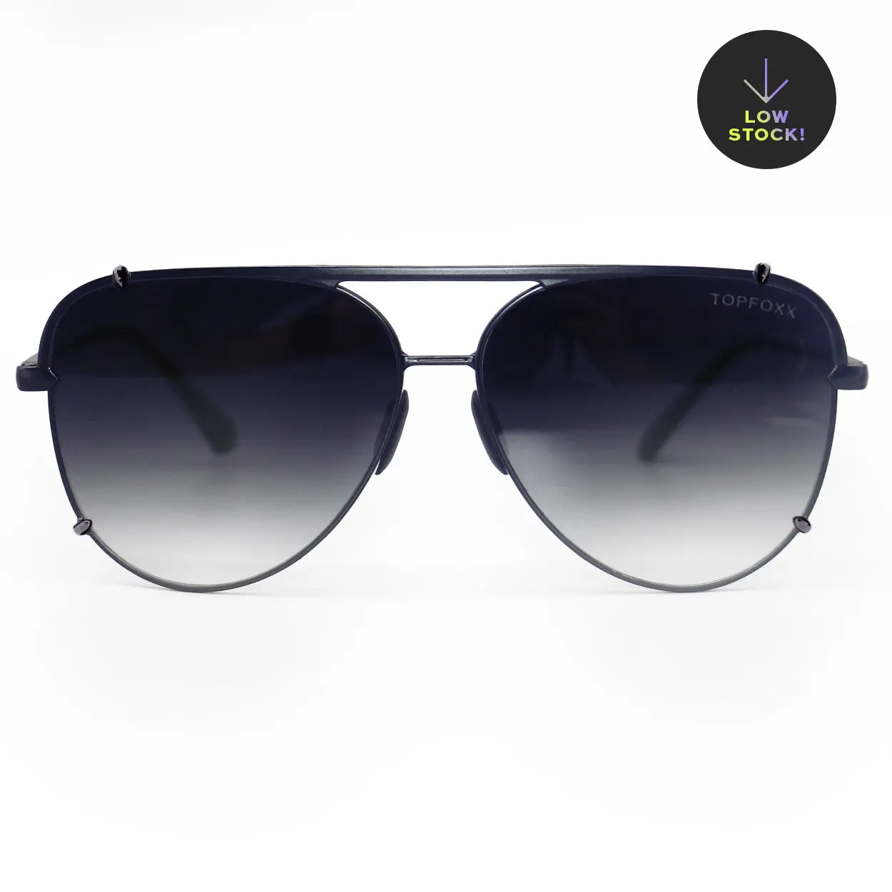 Cristina - Faded Black - Tangle Free Round Aviator Sunglasses - Certified Shatter-Resistant Lenses - UV400 - For Women & Men
