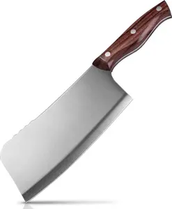 Heavy Duty Bone Cutting Cleaver, Professional Meat Cleaver Knife, 7 Inch Butcher Knife, Heavy Duty Bone Chopper, Ultra Sharp High Carbon Steel Blade, Ergonomic Non-Slip Handle for Bone Cutting, Vegetable Chopping, Restaurant, Kitchen