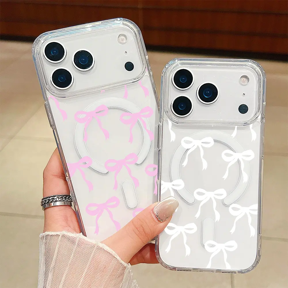 Coquette Aesthetic" Bow Case Minimalist MagSafe Cover for iPhone 11/12/13/14/15/16/17 Air Pro Max Samsung A06 A16 A23 A46 55 A71 S21 S22 S23 S24 S25 FE PLUS ULTRA.NN03