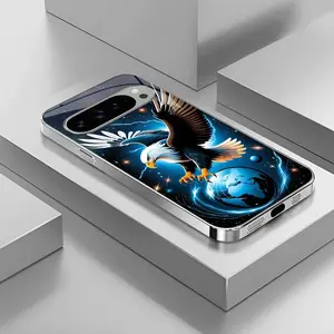 Suitable for [Google Pixel 9 Pro Xl] Light luxury crystal eagle pattern and scorpion glass electroplated mobile phone case, exquisite and gorgeous 995