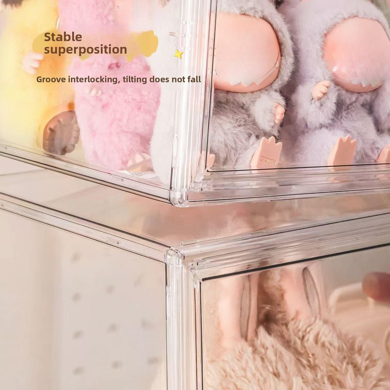 1/2pcs Le bubu 15.75-inch Large Summer Display Blind Box Storage Display Case, Lebubu Transparent Acrylic Display Cabinet, Collectibles Display Cabinet