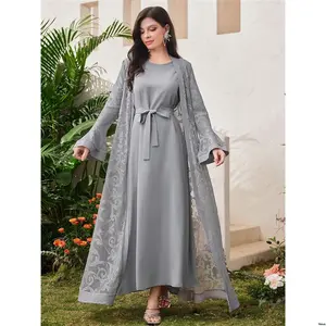 Set Dress Long Abaya Sleeve Bell Ladies tiktok Najma Modest Arabian