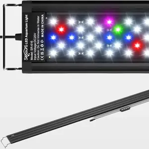 Beginner-Friendly Full-Spectrum Aquarium LED Light for Aquatic Plants | Freshwater Tank-Specific | 3-Stage Timer with Auto On/Off | 10-Level Dimmable Brightness | 5-Color Light Source | 12–52 Inch Extendable Bracket