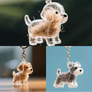 Personalized Dog Fur Keepsake CharmTransparent Dog Hair Organizer Charm, Dog Hair Storage Capsule Keychain Pendant - Carry your Pup's Love Everywhere!