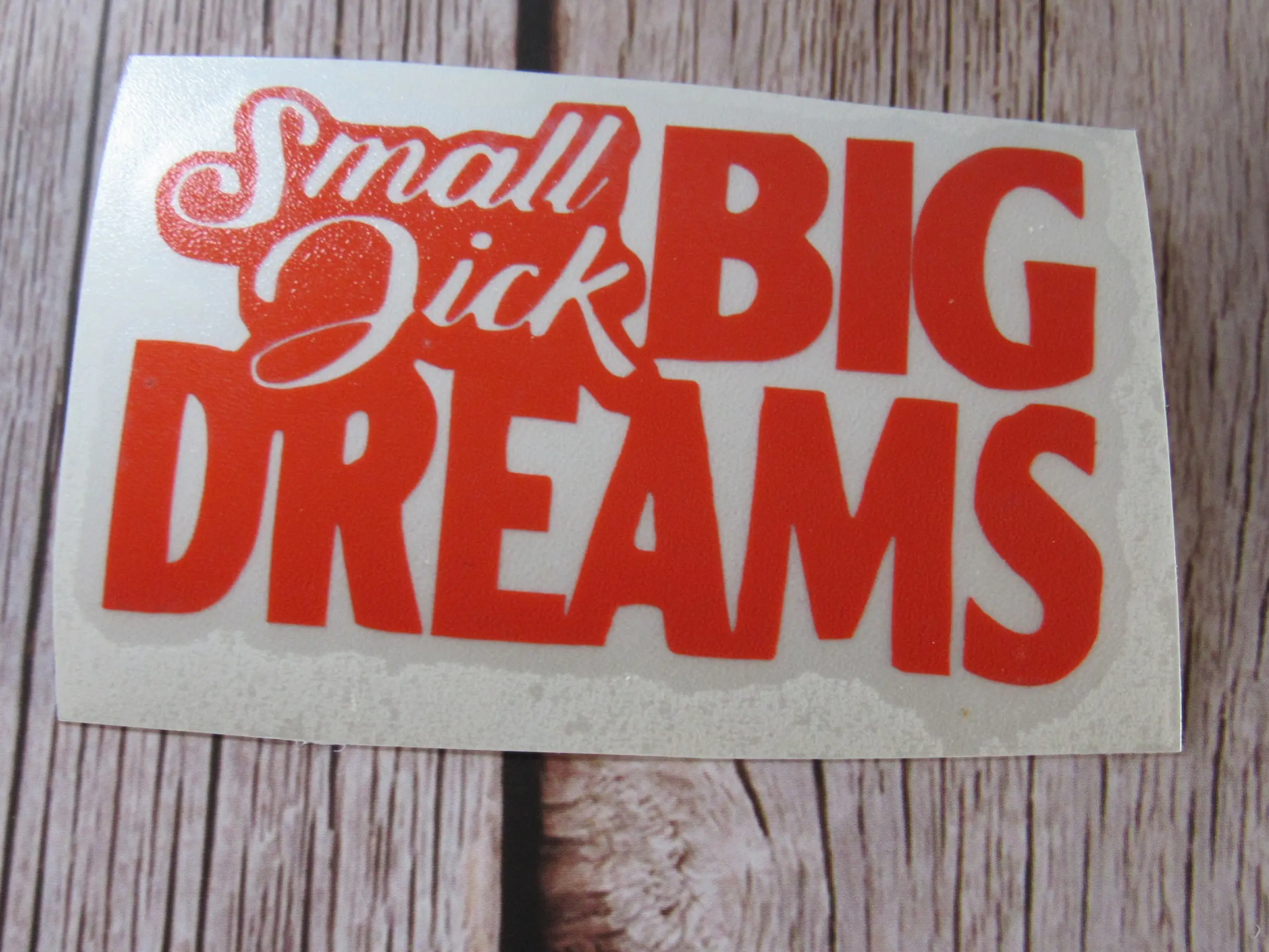 Small D Big Dreams Humor Decal for Automotive & Motorcycle, Versatile Car Exterior Sticker