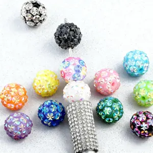 20pcs 16mm snowflake ball beads, multi colored, large acrylic beads suitable for DIY jewelry, bracelets, necklaces, keychains, and phone chains small ornament bead accessory pen making