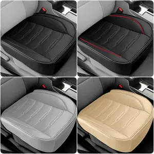 1PC / 2PCS Premium PU Leather Car Front Seat Cover 21x21x4.7 Inch, Full Surround Design, Soft Comfort Cushion, Anti-Slip Protector Mat, Easy to Install, Universal for Car SUV Truck