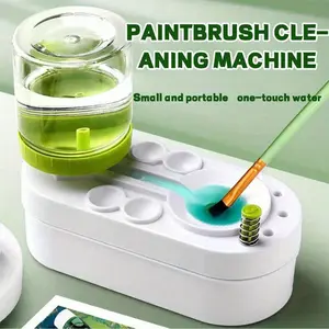 Compact Automatic Brush Cleaning System, Touch-Sensitive Water Circulation, Portable Design for Artists, Ideal for Watercolor and Acrylic Paints