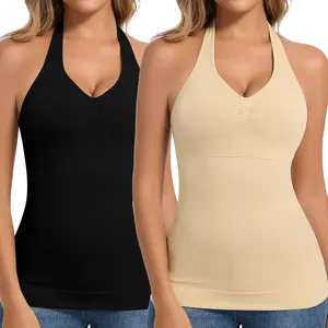 Women Shapewear Camisole with Built in Bra Compression Halter Tops Tummy Control Shapewear Tank Top Padded Bras