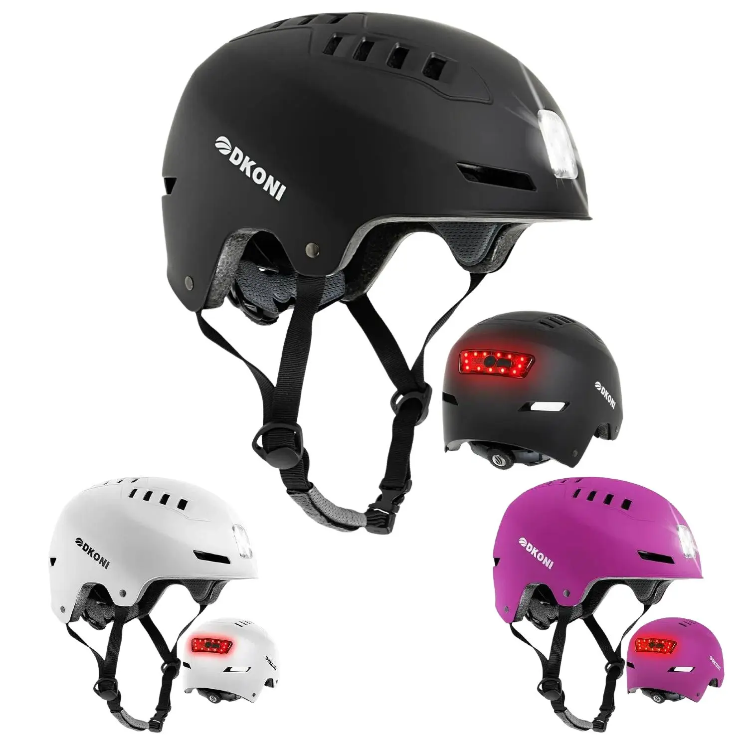 UVJ Unisex Adult Large-Size E-Bike Helmet - USB Rechargeable LED Lights, Adjustable Strap, CPSC/CE/ASTM Certified, High-Density EPS Foam, Breathable Commuter Protective Gear for Bikes, Usb Port, Cycling Accessories