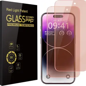 GetitRed iPhone Red-Light Converter Screen Protector - Blue Light Blocking, Japan AGC Tempered Glass, 9H Hardness, Anti-Fingerprint, Easy Installation