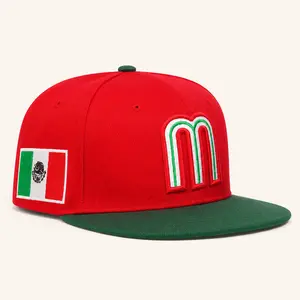 2026 New Unisex Baseball Cap, Mexico Flag Letter M Flat Brim Dad Hat, Breathable Lightweight Adjustable Hip Hop Hat for Sports, Travel & Daily Wear
