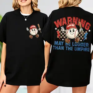 Funny Baseball Shirt, Game Day T-ball Tee for Mom, Retro Sports Mama Gift, Trendy Baseball Fan T-shirt