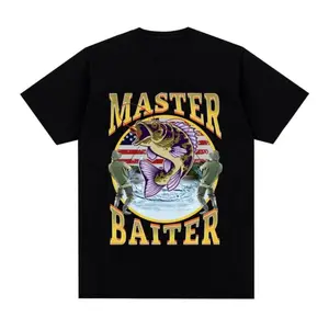 Fun Master Lure Fishing Replica Shirt Summer Men's and Women's Clothing Fashionable Loose Cotton Short-Sleeve T-Shirt Men's T-Shirt