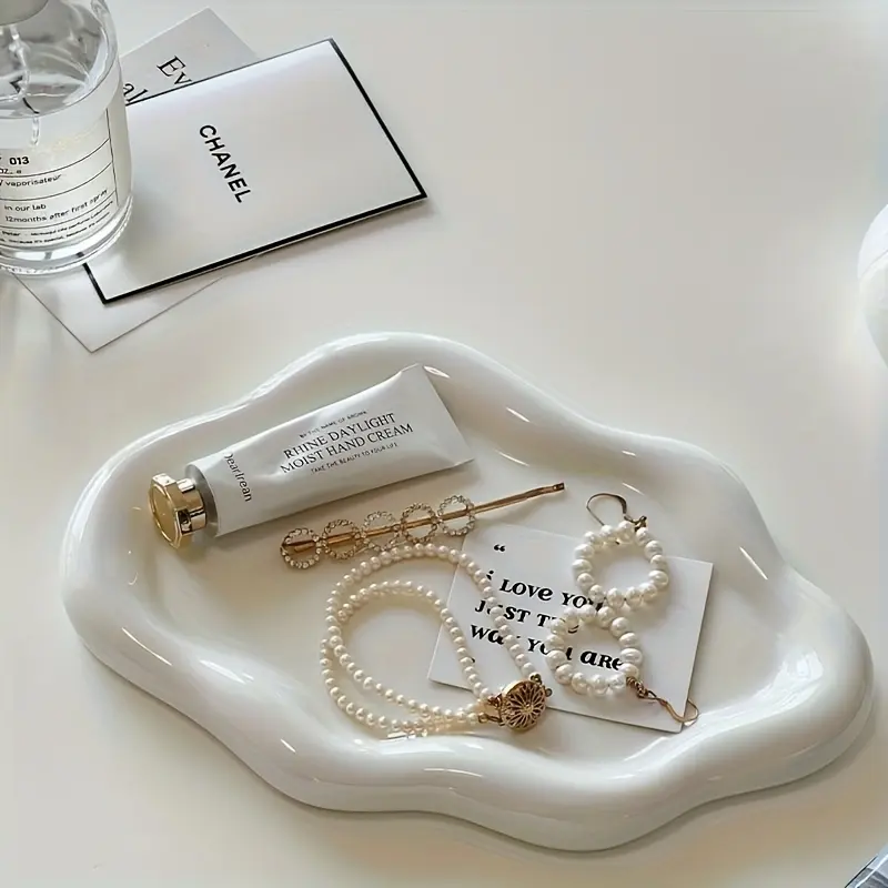 Cloud-Shaped Jewelry Display Tray, Single-Layer Storage Box Organiser, Perfume Stand, Elegant Home Decor, Living Room, Desktop Decoration, Wedding Gift