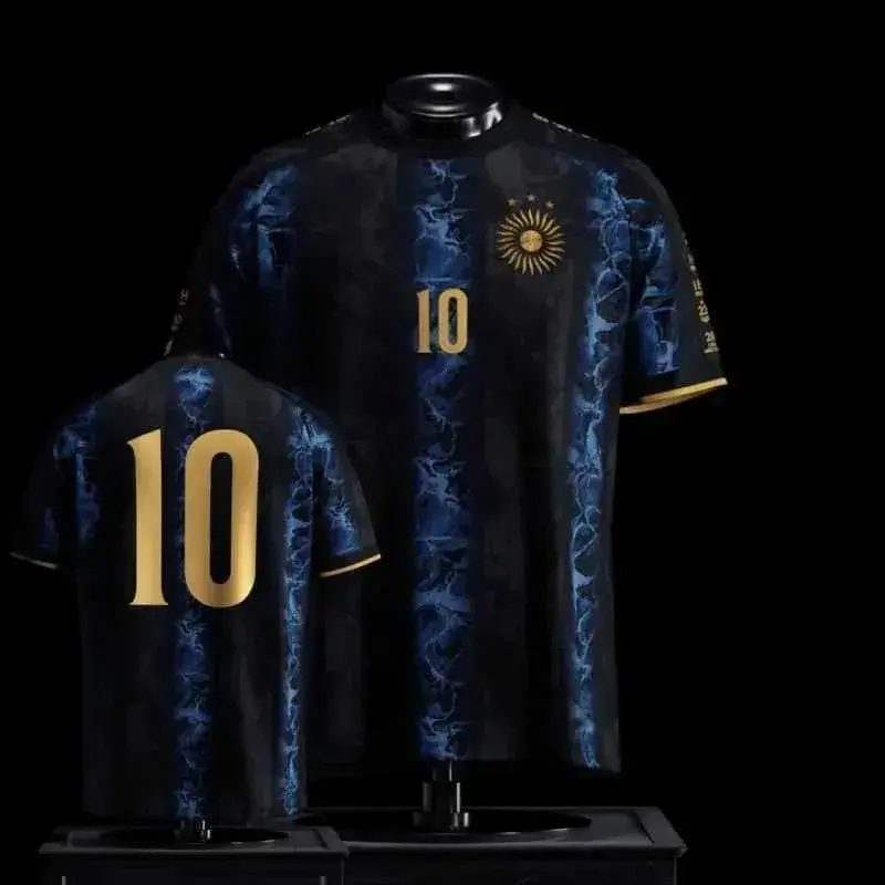 Premium M.10 Black Football Jersey, Argentina Flag, Greatest OfAll TimeGOAT, Perfectly Detailed,Jersey-The Siu Kit Trikot,Retro Soccer Shirt