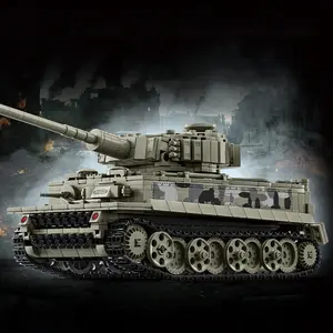 968PCS Tiger Heavy Tank Model Toys Building Blocks Sets Assembly Small Particle Bricks Military Armored Car Ornament Birthday Christmas Halloween Gifts For Kids