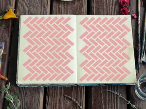 Subway Tile Herringbone Pattern Stencil - Art and Wall Stencil