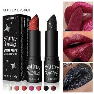 Glitter Lipsticks Diamond Pearlescent Nude Mermaid Lip Tint Matte Non-stick Lasting Shimmer Lip Gloss Sexy Lips Makeup Smooth Color Glossy Cosmetic Lip Care