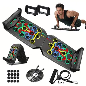 Push Up Board, 1 Set Portable Foldable Push Up Board(with resistance bands and jump rope),Abdominal And Chest Muscle Training Folding Push Up Stand, Portable Fitness Equipment For Home Gym.,At Home Gym Equipment, Strength Training Equipment, Push Up Bar
