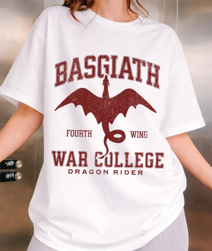 Basgaith war college comfort colors shirt, Gifts For Readers, Bookish Shirt, Fantasy Book Dragon, fourth wing merch