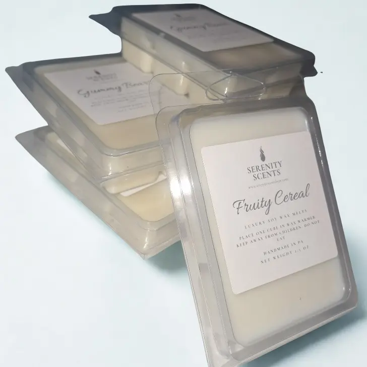 Luxury Soy Wax Melts - Highly Scented Wax Melt with 6 Wax Cubes in Clamshell - Net Weight 2.5oz - Decor Fragrance Aroma