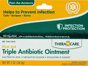 Thera Care Triple Ointment | First Aid | Infection Prevention and Protection | 1.0 oz | Topical Wound Care for Minor Scrapes and Cuts