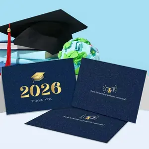 2026 Graduation Thank You Cards 30 Pack Black Gold Note Cards with Envelopes Red Blue Purple Balloon Design Perfect Graduation Gift and Party Guest Favors