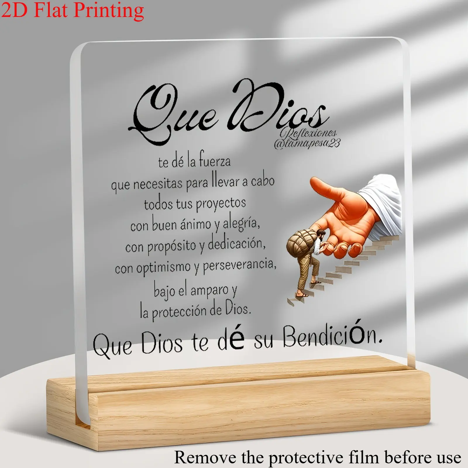 2D Religious Blessing Acrylic Tabletop Decor, Religious Decorations, Suitable for Home and Study, High Definition Printing for Spiritual Comfort, Ideal for Christmas and Religious Holidays