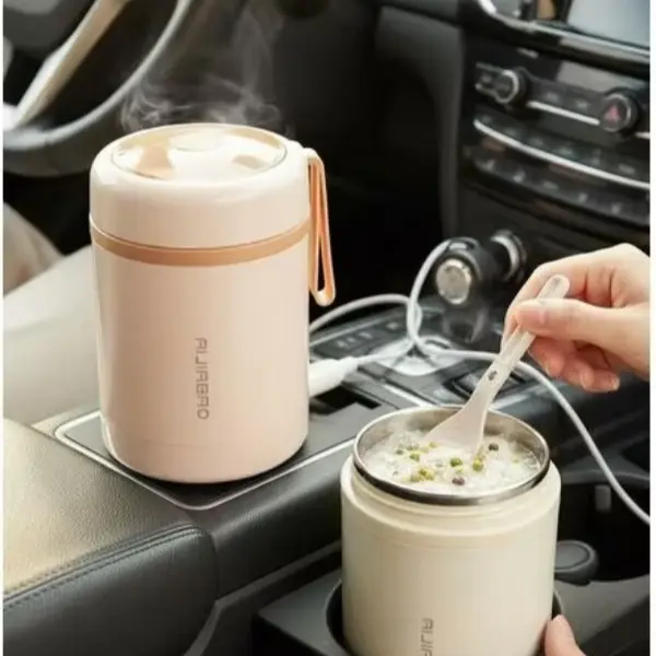 Heated Coffee Mug 304 Stainless Steel with USB Charging, Portable Self-Heating Travel Tumbler with Battery, Electric Temperature Control Cup for Car & Office, Insulated Thermal Mug for Hot Beverages