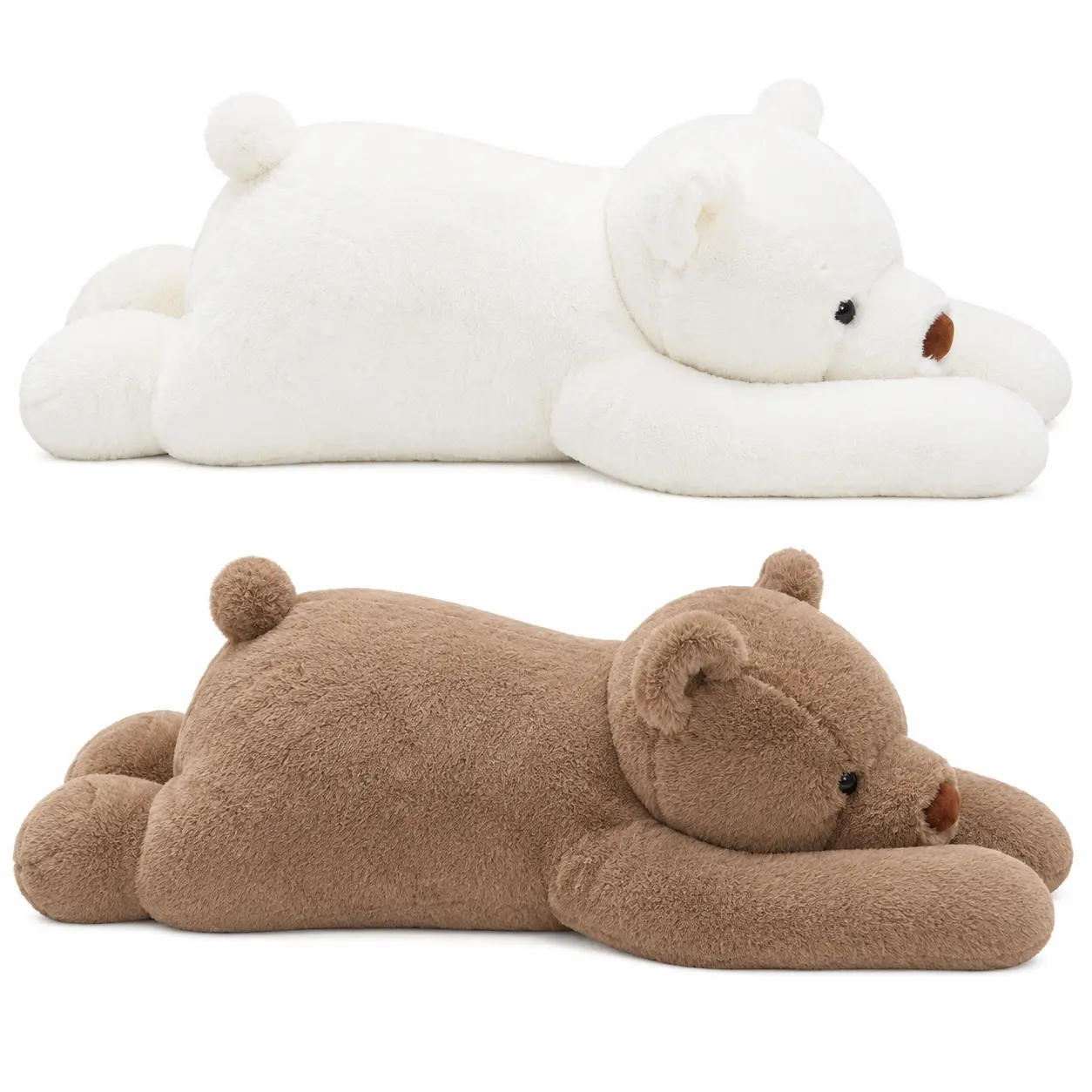 CHUBBYJOY Lazy Bear Plush Pillow, 23" 31" 39" Soft Long Bear Stuffed Animal, Cute Teddy Bear Body Pillow for Hugging, Sleeping, Sofa, Bedroom Decor, Gift for Kids Girls Boys