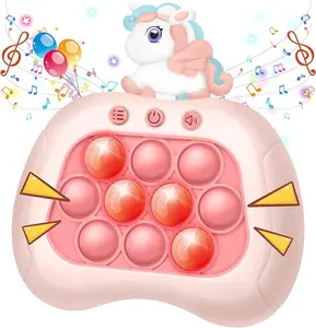 Light Up Pop Fidget Game Toy, Rainbow Unicorn Pop Bubble Handheld Puzzle Controller, Sensory Interactive Fidget Toy for Kids & Girls, Birthday Gift