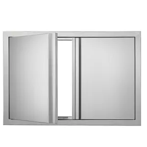 VEVOR BBQ Access Door, TikTokShopBlackFriday, 30W x 21H Inch Double Outdoor Kitchen Door, Stainless Steel Flush Mount Door, Wall Vertical Door with Recessed Handles , for BBQ Island, Grilling Station, Outside Cabinet