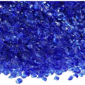 Crushed Glass for Resin Art, DIY Crafts, and Home Decor - 0.9LB Cobalt Blue Broken Glass Pieces 3-6mm, for Vase Fillers, Tabletop Fire Pit, and Aquarium Rocks