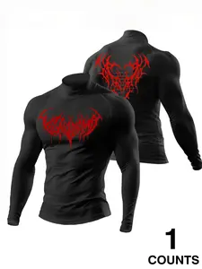 Men's High Neck Long Sleeve Slim Fit Warm Top, Casual Fashion Thermal Shirt for Fall & Winter, Comfortable and Stylish Men's Clothing, Thermal Menswear