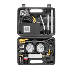 VEVOR Engine Cylinder Compression Tester Kit, Pressure Gauge Range of 0-100 PSI, Automotive Leak Down Tester Kit with 4 Adapters, 2 Metal Tubes, Pressure Check Leakage Rate Test on Cars, Motorcycles