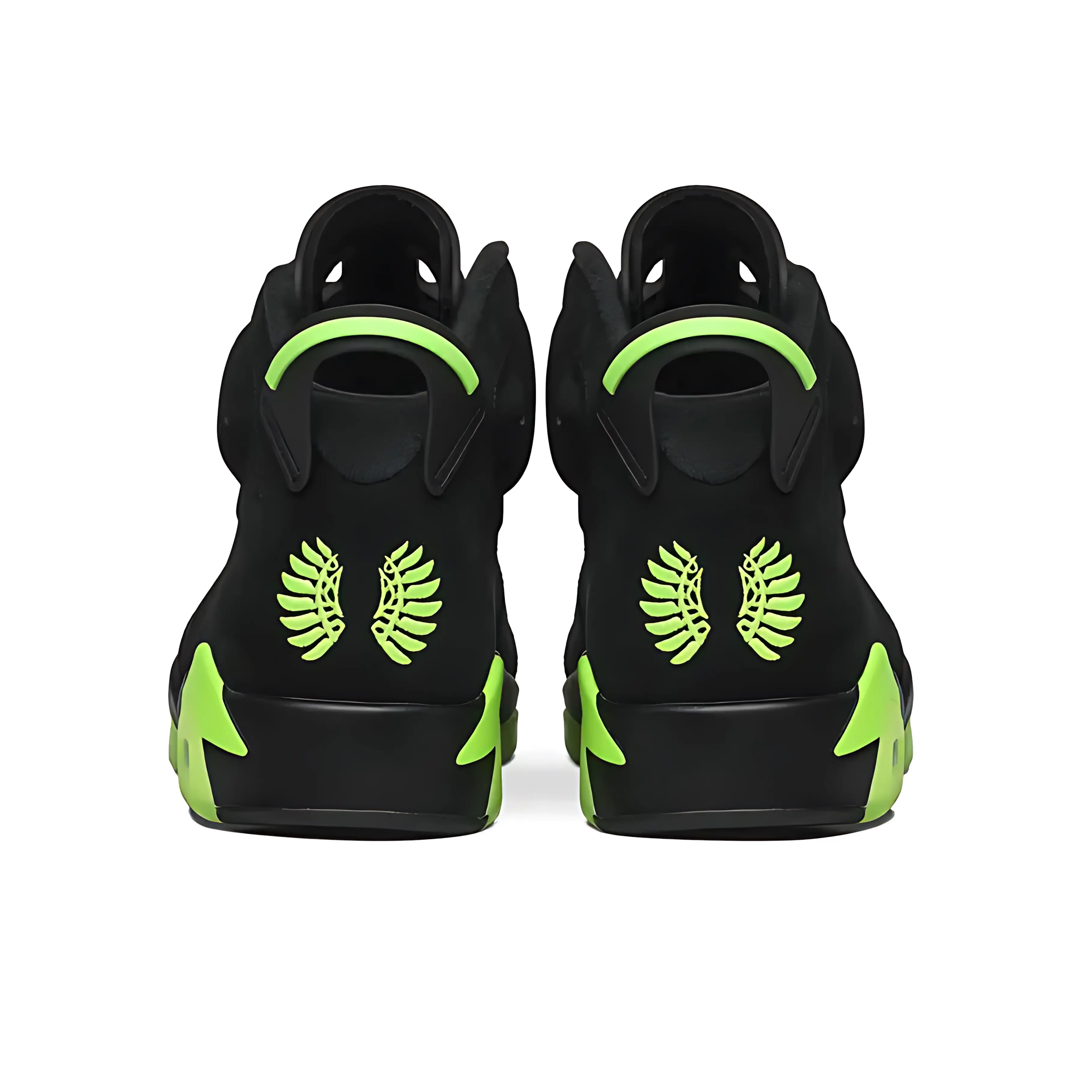 Retro Black Street Basketball Sneakers With Unique Wing Embroidery & Fluorescent Green Highlights, Comfort High Top Trainers Brand New Sealed, Perfect For Trendsetters & Young Fashion Lovers