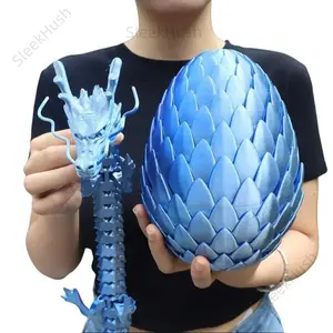 18cm Articulated 3D-Printed SleekHush Dragon Egg & 60cm Giant Dragon Set, Indoor Recreation Decoration, Stress-Relief Fidget Toy for Adults, Home Decor Gift, Two Piece Sets