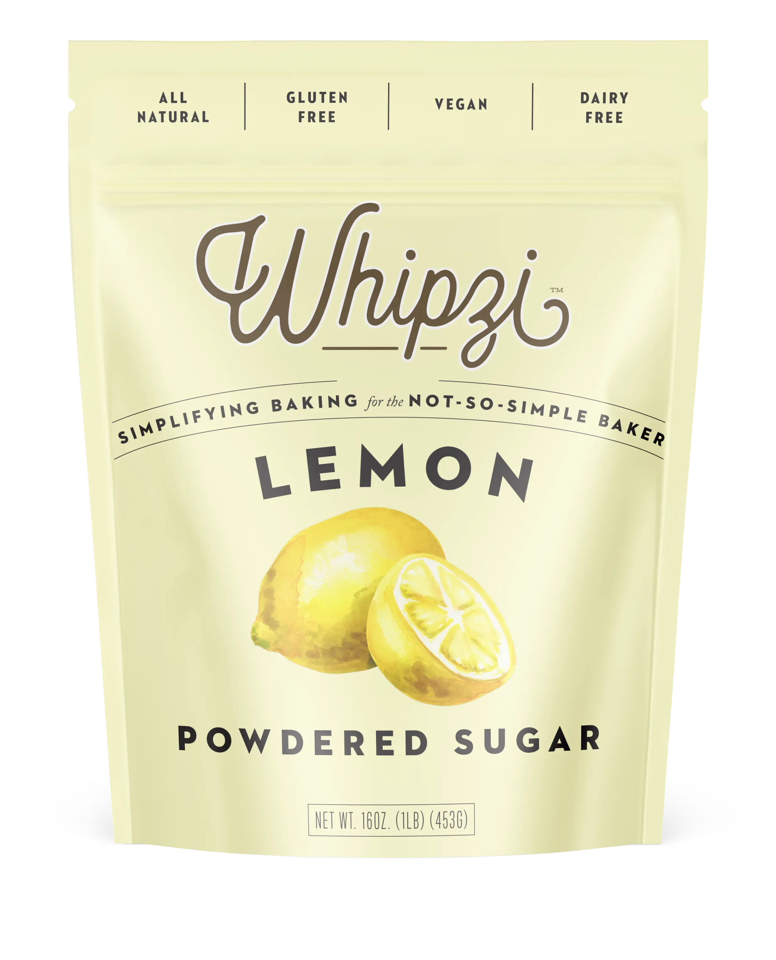 Whipzi® Lemon Flavor Powdered Sugar - 100% Natural Flavoring for Baking and Sweet Treats