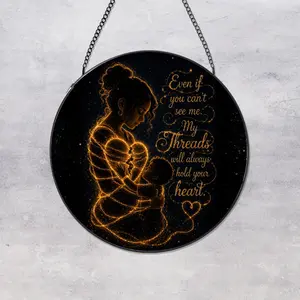 Memorial Suncatcher — "Even If You Can't See Me" Stained Glass Window Hanging | Pet & Loved One Remembrance Gift