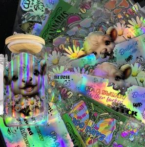 Cartoon Random 10pcs Holographic laser 16oz cup sticker