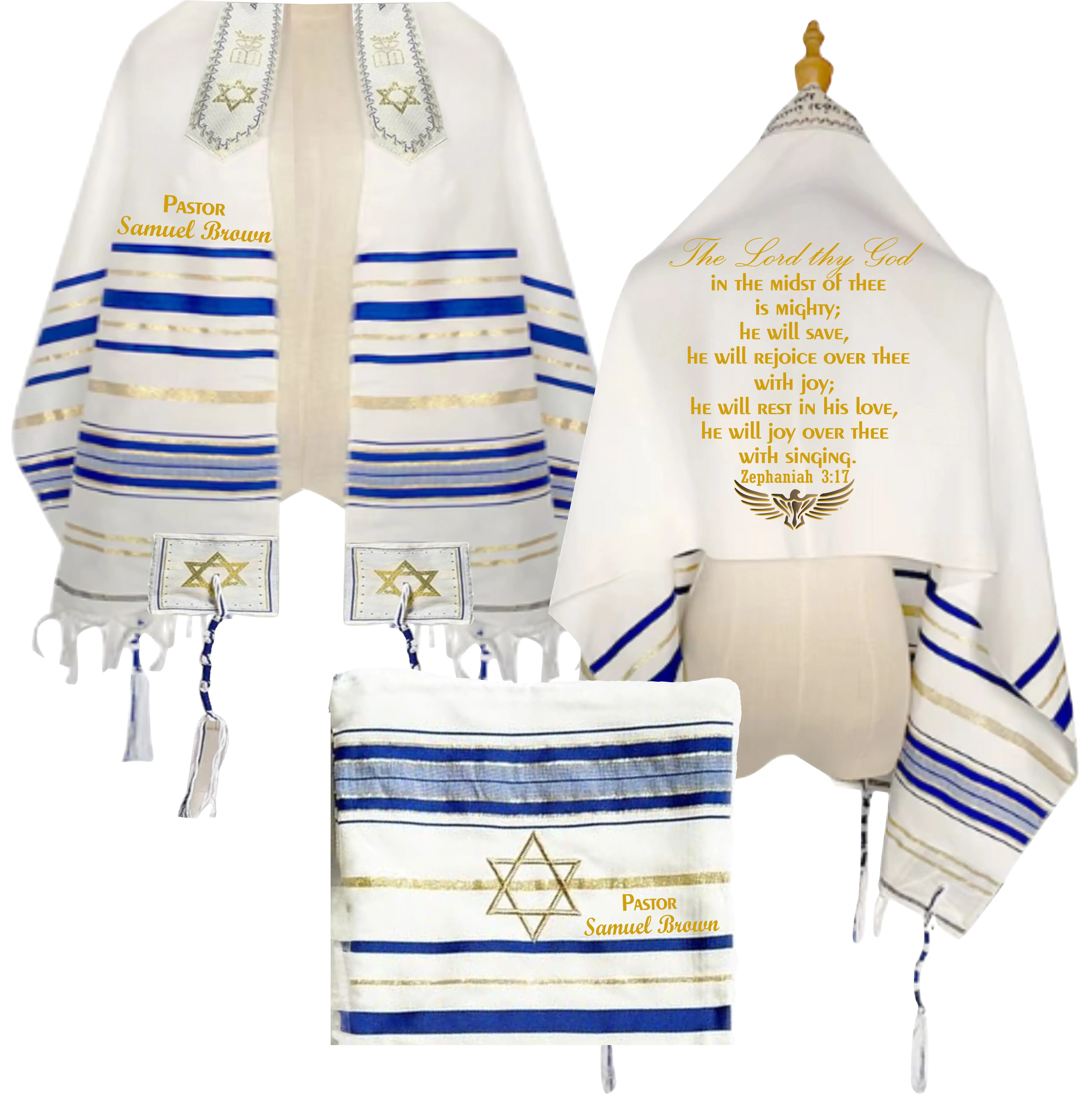 Personalized Prayer Shawl with Name & Scripture | Christian Messianic Tallit | Faith-Inspired Comfort Gift for Men & Women