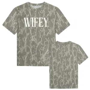 Wifey Mossy Oak Camo T-Shirt, Camouflage Wife Tee, Hunting Bride Shirt, Country Wife Gift, Vintage Bottomland Camo Wifey Tee, Outdoor Woman Apparel