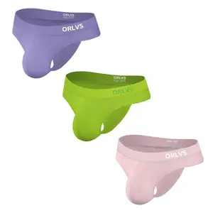ORLVS Men's Underwear Modal Comfortable and Breathable G-strings Inside Printed Tagless Lable Underwears Soft Breathable Crotch Independent Codpiece Anti-hemming Male's T-back
