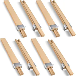 Wooden Drawer Slides Bottom Mount Classic Center Guide Track with Metal Slide Glides Traditional Wood Drawer Rails for Dresser Replacement(16 Inches,4 Pcs)