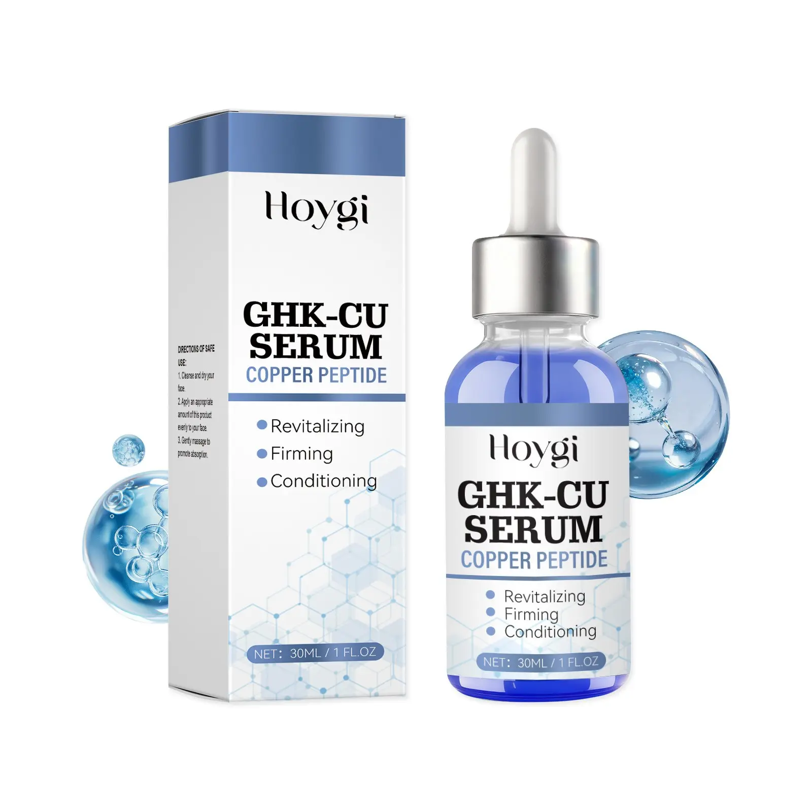 Copper Peptide Serum Liquid, Collagen Peptide Serum, Firming Serum, Firming Deep Hydration, Hydrating Moisturizing Daily Skincare, Smooth Soft Fine Skin, Easy Absorption, Suitable for All Skin Types, Lightweight Hydrating Firming, Copper Peptides Serum
