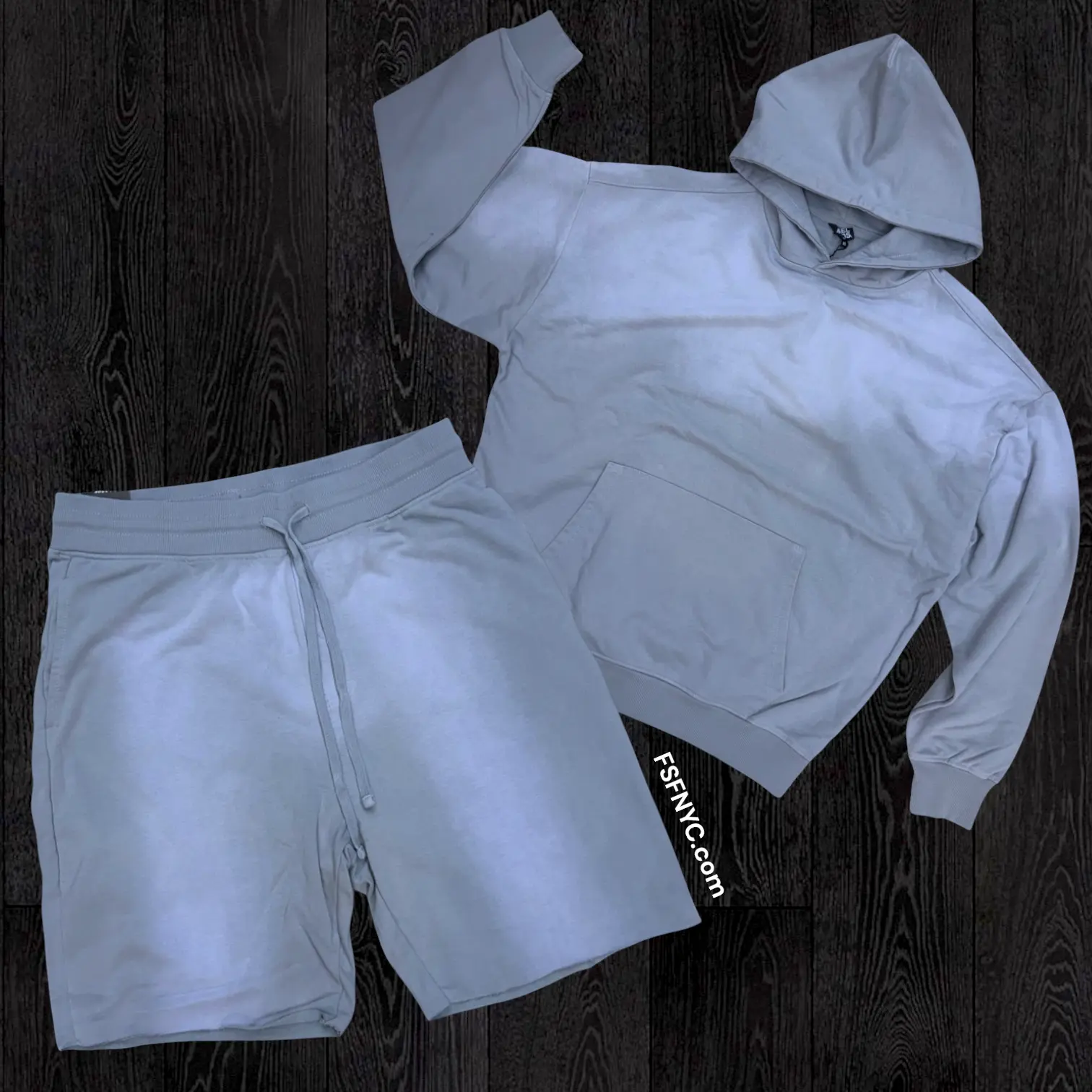 Rebel - Hoodie Short Set - Light Grey