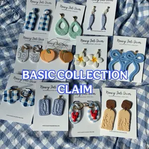 YOU CLAIM LIVE: Basic collection dangle polymerclay earrings hypoallergenic stainless steel sensitive skin safe lightweight